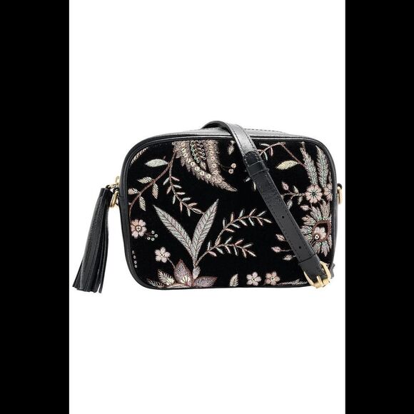 Patricia Nash Handbags - Patricia Nash Leather Josie Camera Crossbody Black Velvet